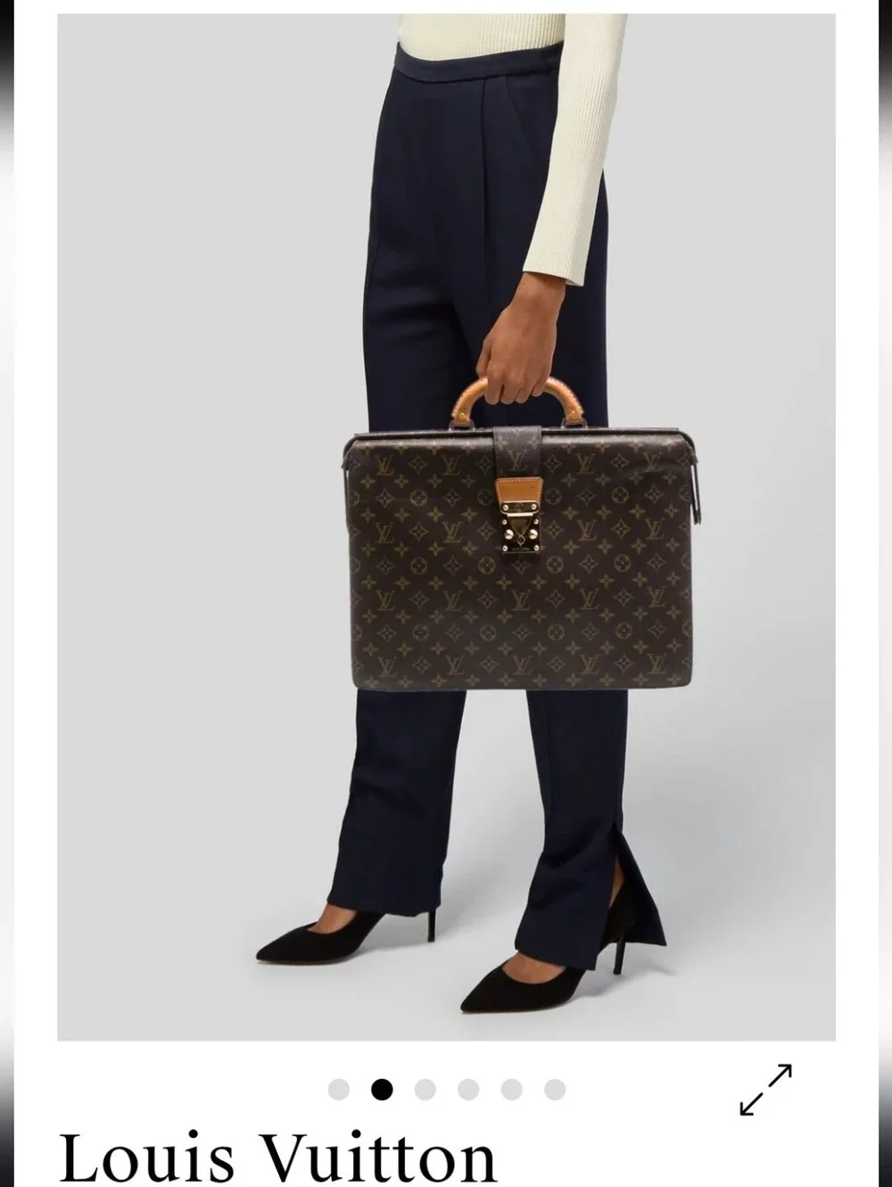 Louis Vuitton Serviette Monogram Briefcase with Tan‎ Handle